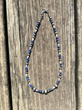 14” blue lapping & sterling pearls