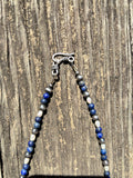 14” blue lapping & sterling pearls