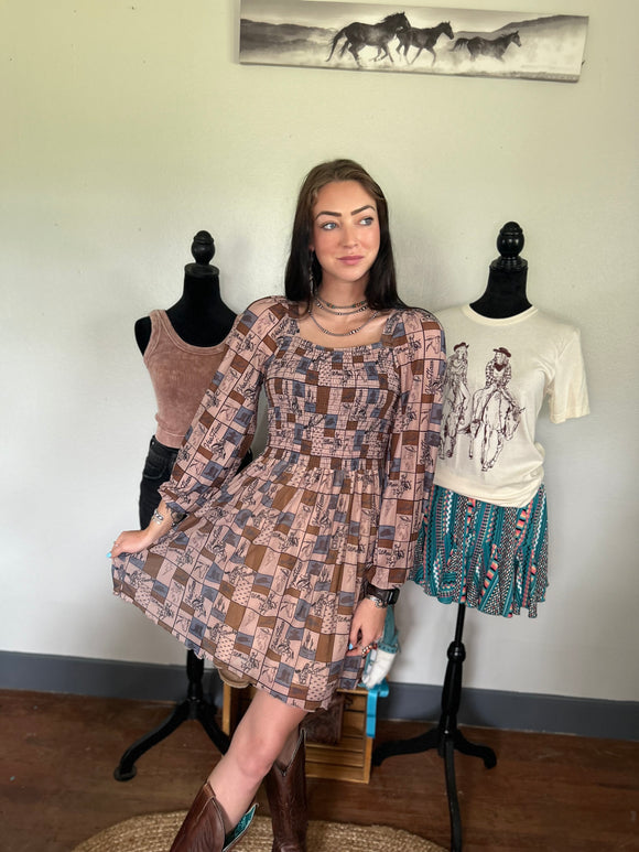 western print dress 