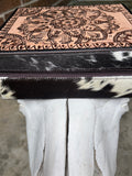 western leather and cowhide jewelry box