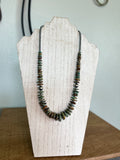 22" Dark Green Turquoise Necklace