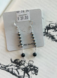 Navajo Pearl & Black onyx earrings