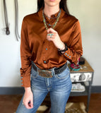 Satin Saddle Button Down