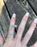 dainty turquoise rings. two turquoise and sterling silver rings 