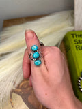 Mini crawler turquoise ring