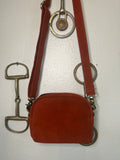 red suede bag