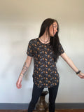 Western print palomino tee. Cowgirl top, western top, soft stretchy top