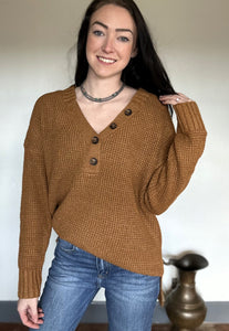 warm waffle knit top