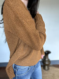 warm waffle knit top